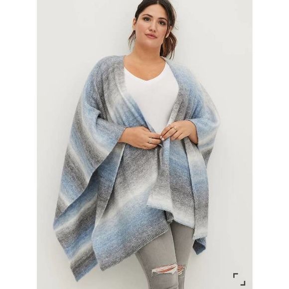 Torrid Sweater Jacket Womens One Size Wrap Cardigan Blanket Topper Lagenlook OS - Picture 1 of 14